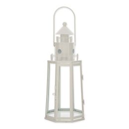 Gallery of Light Metal Lighthouse Candle Lantern - White