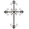 Accent Plus Wrought Iron Fleur de Lis Scrolled Wall Cross