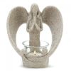 Wings of Devotion Sand-Look Angelic Candle Holder