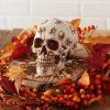 Dragon Crest Skull Figurine with Jolly Rogers Designs