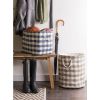 DII Checked Pattern Woven Paper Bin with Rope Handles - 12 inches