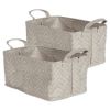 DII PE-Coated Woven Paper Bin Set - Gray Chevrons