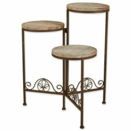 Summerfield Terrace Folding Wood-Top Multi-Level Plant Stand