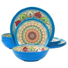 Elama Camilla 12 Piece Melamine Dinnerware Set