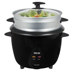 Better Chef 5 Cup Rice Cooker with Food Steamer Attachment